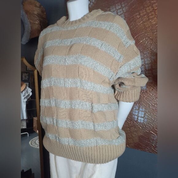 Zara Cotton Blend Oversized Striped Sweater - Picture 9 of 12